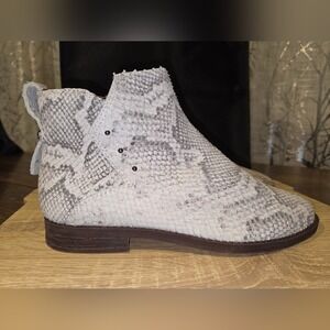 Franco Sarto Gray Snake Print Ankle Boots